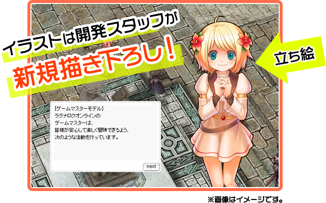 イラストは開発スタッフが新規描き下ろし！