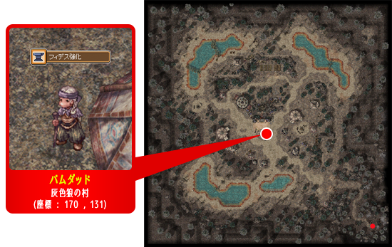 バムダッド 灰色狼の村(座標 : 170 , 131)