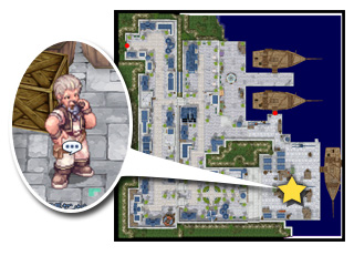 BaseLv50以上のキャラクターで、港街アルベルタ（214,77）にいる『艦長ヤンセン』