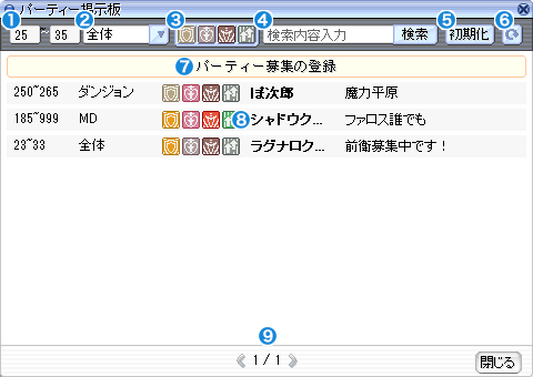 パーティー掲示板