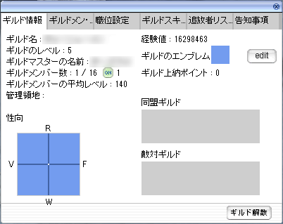 ギルド情報タブ