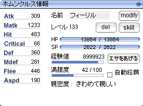 ホムンクルス情報ウィンドウ