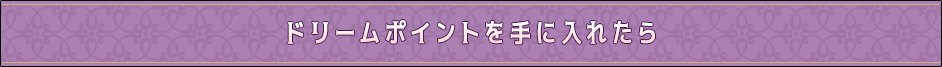 ドリームポイントを手に入れたら