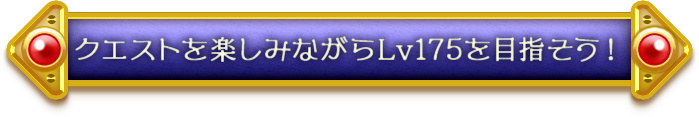 クエストを楽しみながらLv175を目指そう！