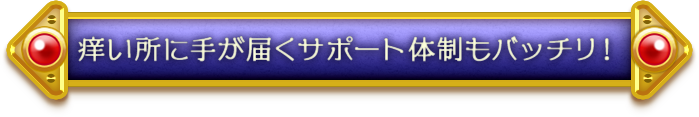 痒い所に手が届くサポート体制もバッチリ！