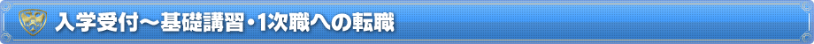 入学受付～基礎講習・1次職への転職