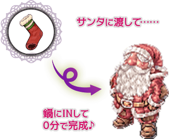 サンタに渡して……鍋にINして0分で完成♪