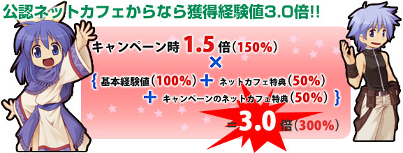 公認ネットカフェ経験値3倍