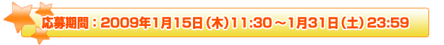 応募期間:2009年1月15日(月)11:30~1月31日(火)23:59