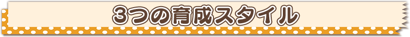3つの育成スタイル