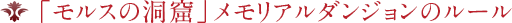 「モルスの洞窟」メモリアルダンジョンのルール