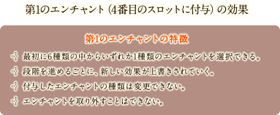 第1のエンチャント（4番目のスロットに付与）の効果