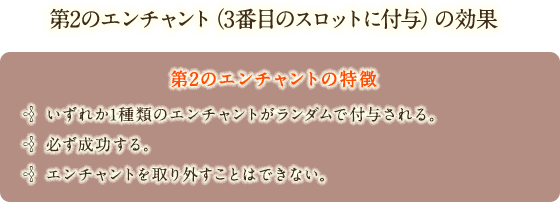第2のエンチャント（3番目のスロットに付与）の効果