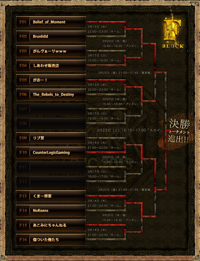 予選トーナメントF