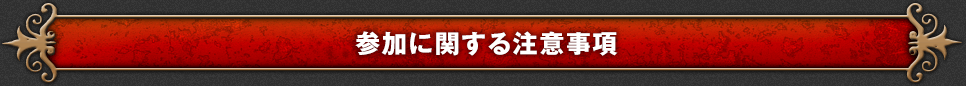 参加に関する注意事項