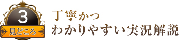 見どころ３ 丁寧かつわかりやすい実況解説