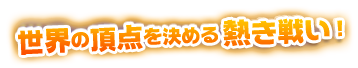 世界の頂点を決める熱き戦い！