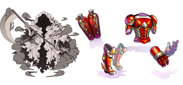 死神アンク、タンク、ブーツ、メイル、アーム
