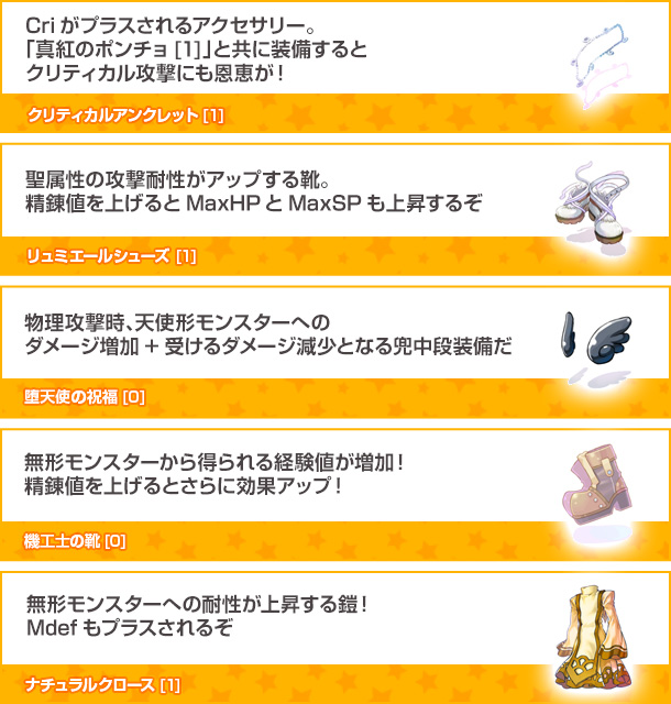初登場のアイテム