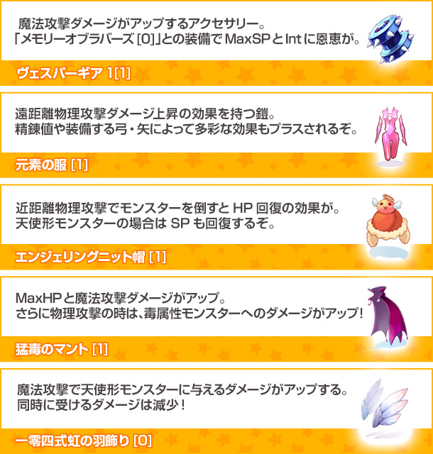 初登場のアイテム
